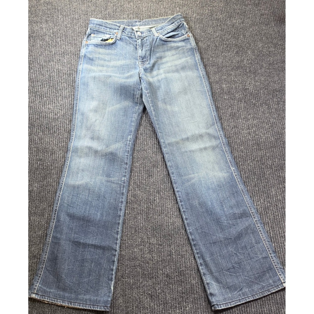 7 For‎ All Mankind A Pocket Jeans Womens 32 Blue Excellent Bootcut Mid Rise USA